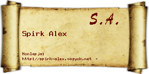 Spirk Alex névjegykártya